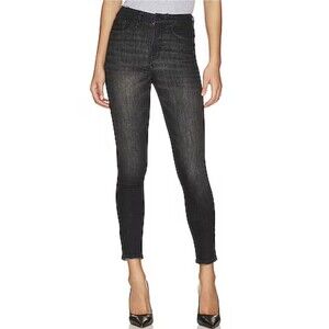 Good American Good Legs Skinny Rocker Biker Girl Jeans in Black size 14/32